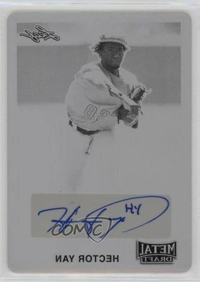 2020 Leaf Metal Draft 1990 Printing Plate Black 1/1 Hector Yan #LA-HY1 Auto 0c6 - Image 1 of 3