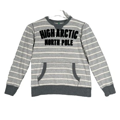 United Colors Benetton Camisa Niños 14-16 Gris Blanco Rayas Polo Norte Sudadera Foto 1 de 4