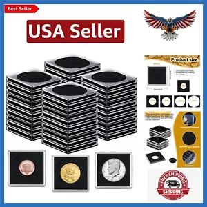 40 Pcs Adjustable Acrylic Coin Collection Cases with Sponges, Coin Snap Holde... - Picture 1 of 9