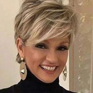 Creamily Short Blonde Wigs for Women Pixie Cut Wigs with Bangs Natural Straight - Picture 1 of 1