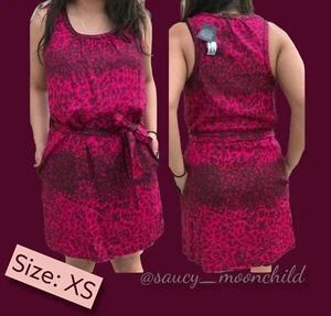 NWT Marc Jacobs Cocktail Dress Mini Fuschia Pink Pocket Animal Silk Size XS - Picture 1 of 6