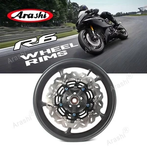 For Yamaha YZF R1 R6 2006 2007 2008 2009 2010 Front Wheel Rim+Brake Disc Rotor - Picture 1 of 17