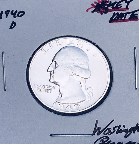 1940-D  DENVER  MINT  KEY DATE!  U.S. WASHINGTON QUARTER Cover