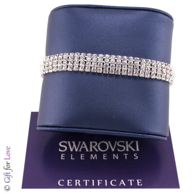 Bracciale Tennis Trilogy argento Swarovski Element originale G4L cristalli donna - Immagine 1 di 2
