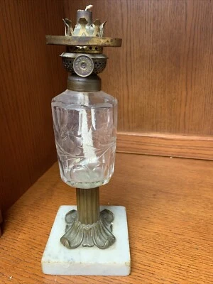 IMPRESIONANTE! Antiguo VIDRIO DE SÍLEX CORTADO 1800 con base de mármol COMO ESTÁ Foto 1 de 4