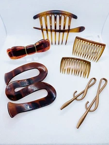 Scunci Plastic Faux Tortoise Goody Hair Combs Barrette 3 Second Styling Clips - Picture 1 of 17