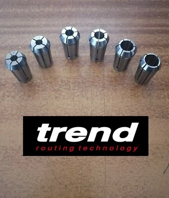 Trend Router Collet Set of 6 Collets (6mm, 8mm,12mm, 1/4", 3/8",1/2") - Image 1 of 4