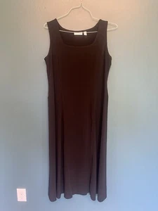 Susan Graver Maxi Dress Liquid Knit Black Sleeveless Stretch Size Large - Picture 1 of 3