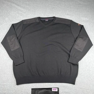 Paul & Shark Sweater 3XL Black Yachting Wool Elbow Pads V Neck Long Sleeve Mens - Picture 1 of 15