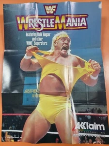 POSTER vintage 1988 Hulk Hogan WWF Wrestle Mania Aklaim Nintendo Power NES WWE - Foto 1 di 4