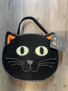 NEW Pottery Barn Kids Glow Halloween Kitty Cat Felt Trick or Treat Tote Bag NWT - Picture 1 of 6