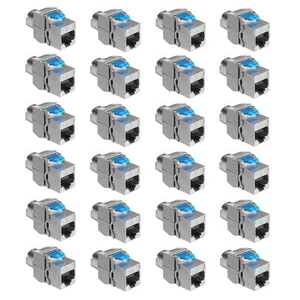 24x Shielded Keystone Jack CAT 8 with Shielded Metal Housing for Ethernet Cables - Picture 1 of 7