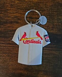 MLB Cardinals Keychain Rubber White Gray 2-Sided Home & Away Jersey Pepsi Promo