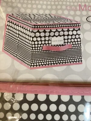 MACBETH COLLAPSIBLE LARGE STORAGE BOX CLOSET COUTURE Polk A Dot Pink NEW - Image 1 of 4