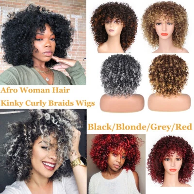 Lady BoBo Hair Curly Afro Wig with Bangs Short Kinky Curly Wigs for Black Women - Image 1 of 4