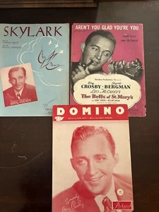 Bing Crosby classics sheet music (3) Skylark, Domino, & Aren't You Glad 1950's - Picture 1 of 6