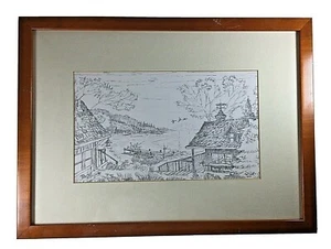 Terry Redlin Pencil Sketch Art Print "Sunset Retreat" National Wildlife Fed. - Picture 1 of 7