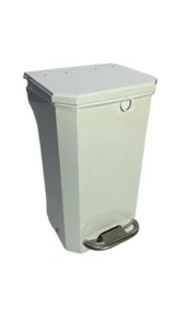 Commercial Industrial Clinical Pedal Bin Fire Water Retardant White Steel - 42L - Picture 1 of 7