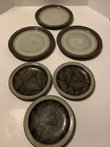 Sango Verona Black Salad Plates Dinner 6 Pcs Lot - Picture 1 of 12
