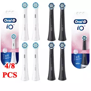 4/8 Stück Oral-B iO Ersatzbürsten Sanfte Reinigung Aufsteckbürsten Schwarz/Weiß - Bild 1 von 27