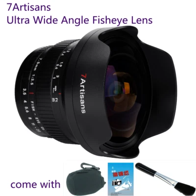 7artisans 7.5mm F3.5 Wide Angle APS-C Fisheye Lens for Nikon D5100 SLR Camera - Image 1 of 4