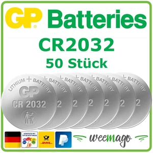 GP Battery | Lithium Knopfzelle Knopfbatterie | Bulkware | CR2032 | 50 Batterien - Bild 1 von 2