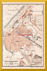 Scheveningen +Historischer Stadtplan von 1914+ Historische stadskaart +Noordzee+ - Bild 1 von 3