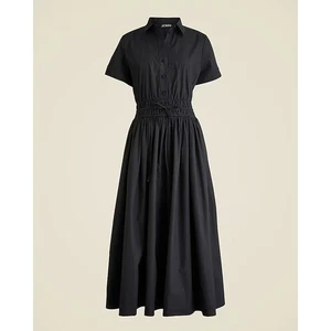 J.Crew Elena shirtdress in cotton poplin Black Size 0 NWT - Picture 1 of 8
