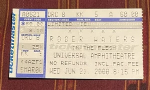 Roger Waters „In The Flesh“ Tour Ticket Stub Irvine Meadows Amphitheater 24.06.00 - Bild 1 von 2