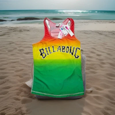 Billabong Rasta Rashguard Camisa de Natación Traje de Baño Cubierta Top-Unisex Juvenil L/Adulto S Foto 1 de 4