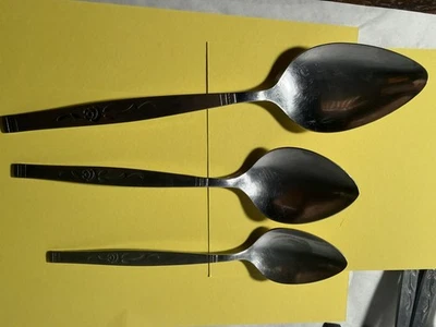 Vtg MCM Oneida ROSEWOOD Stainless steel Flatware Teaspoon/ spoon - Image 1 of 3
