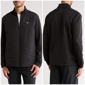 Callaway Golf Men's Chevron Quilted Hybrid Puffer Jacket Size L & XL Black New - Picture 1 of 8