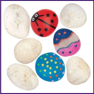 20PCS Baker Ross AT759 Rock Painting Stones 6.5cm Pebbles for Painting DIY Craft - Picture 1 of 5