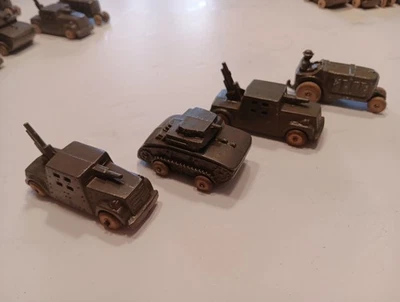 Vintage 1930s Barclay, Army Lot Of 4, Slush Cast Lead, BV6, BV9, Light Tank... - Image 1 of 4
