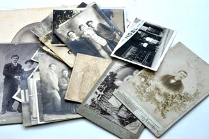 Konvolut Silber Foto N&B Portrait Szene Leben Familie Wehrpflichtiger Kinderanzug Ski - Bild 1 von 14