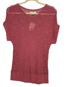 Suéter Pullover Sonoma Life + Style Para Mujer Rosa Crochet Talla Mediana Boho - Imagen 1 de 7