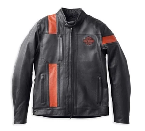 Harley Davidson Men's Black Motorcycle Biker Jacket Real Cowhide Leather Jacket - Picture 1 of 6