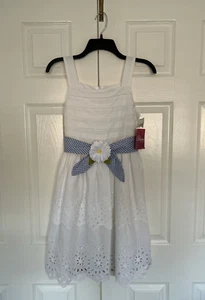 Bloome De Jeune Fille / Layered White Sundress / Girls Size 16 / Eyelet Lace - Picture 1 of 6