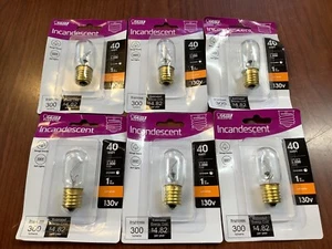 New 6PK 40W Soft White T7N Dimmable E17 130V Light Bulb Appliance Signal B193 - Picture 1 of 1