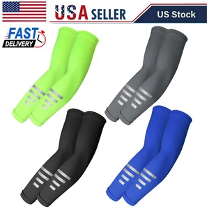 2 Pairs Cooling Arm Sleeves Cover UV Sun Protection Outdoor Sports For Men Women - Picture 1 of 23