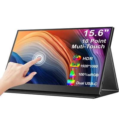 UPERFECT 15.6" 1920x1080 Touchscreen IPS PC Screen Portable Screen HDMI USB-C - Image 1 of 4
