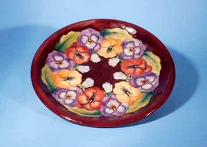 Plato de pensamiento grande Moorcroft diseñado por Rachel Bishop 26 cm * Excelente - Imagen 1 de 8