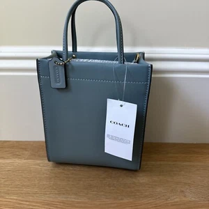 NWT Authentic COACH Mini Cashin Tote glove tanned leather Sage Green W/Dust Bag - Picture 1 of 8