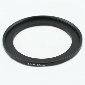55-67mm 55mm to 67mm Step-Up Metal Filter Ring Adapter Black 55-67 - Picture 1 of 2