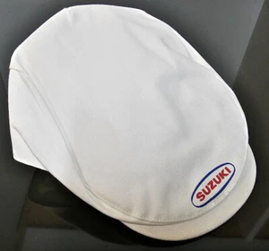 New Vintage Suzuki Flat Cap EX Dealership Items White 100 % Cotton 1970 - Picture 1 of 4