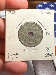 1919 Tunisia 25 Centimes - Picture 1 of 2