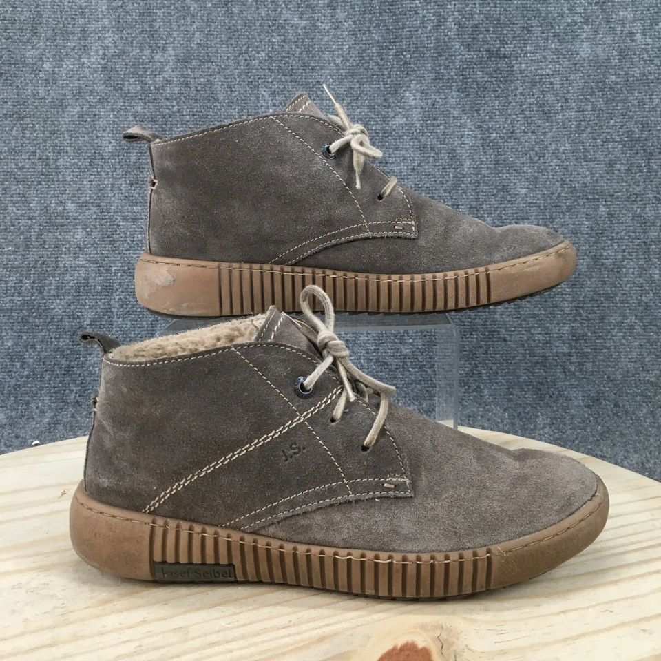 Josef Seibel 靴子女式 41 Maren 2 Chukka 冬季短靴灰色麂皮绒系带 — 第 1/4 张图片