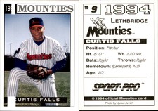 Curtis Falls 1994 Sport Pro Lethbridge Mounties #9 Card *AutographDen*
