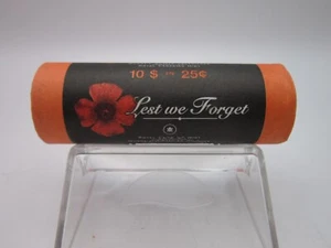 2004 Canada Poppy Colorized 25 Cents $10 Sealed Roll of 40 "Lest We Forget" - Picture 1 of 9
