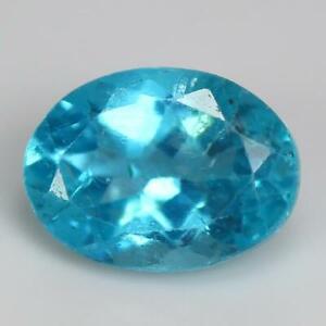 1.3CTS NATURAL NEON BLUE APPOTITE OVAL SHAPE LOOSE GEMSTONE FROM BRAZIL.